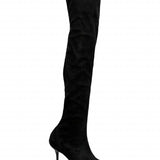 Suede like knee high sock boots