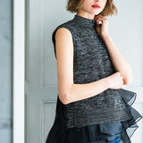 frill layered knit tops