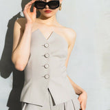 covered button love bustier