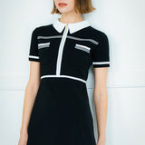 zip bicolor knit dress