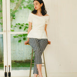 gingham tapered pants