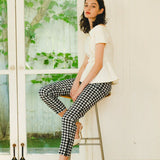 gingham tapered pants