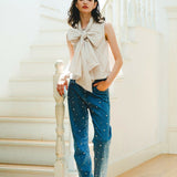 pearl denim pants