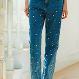 pearl denim pants