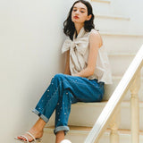 pearl denim pants