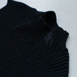 basic rib nosleeve knit