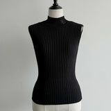 basic rib nosleeve knit