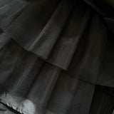 taffeta long flare skirt