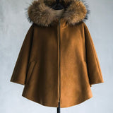 FOX fur cape coat