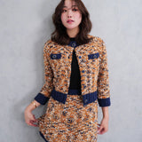 bicolor tweed knit cardigan