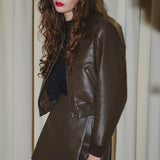 leather like bomber jacket