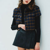 angora check tweed jacket