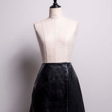 Leather-like wrap skirt