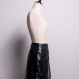 Leather-like wrap skirt