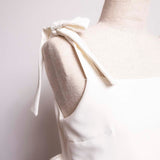 shoulder ribbon satin tops