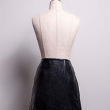 Leather-like wrap skirt