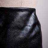 Leather-like wrap skirt