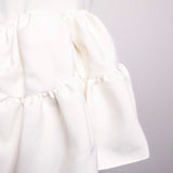 shoulder ribbon satin tops