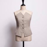 covered button love bustier