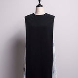 Side pleated painted dress