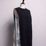 Side pleated painted dress