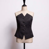 covered button love bustier