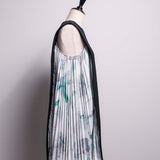 Side pleated painted dress