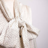 Dot Volume Bowtie Blouse