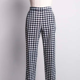 gingham tapered pants