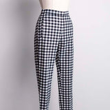 gingham tapered pants