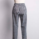 gingham tapered pants