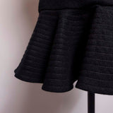 Stitched wool flare skirt