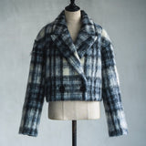 Mohair check short coat