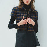 angora check tweed jacket