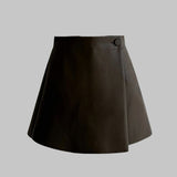 leather like wrap culottes