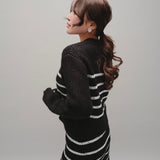 spangle stripe knit cardigan