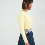 scallop design knit tops