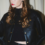 leather like bomber jacket