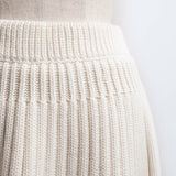 pleated knit mini skirt