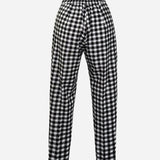 gingham tapered pants