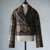 Mohair check short coat