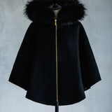 FOX fur cape coat