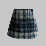 Mohair check wrap culottes