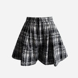 shiny check short pants