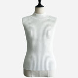 basic rib no sleeve knit