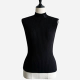 basic rib no sleeve knit