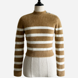 Fluffy striped knit