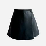 leather like wrap culottes