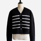 spangle stripe knit cardigan