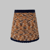 bicolor tweed knit skirt